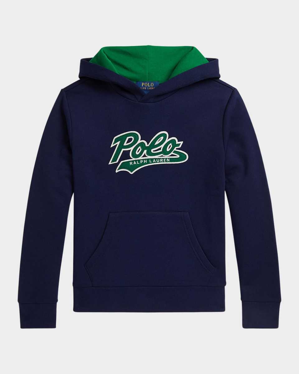 Boy's Seasonal Fleece Knit Logo Hoodie, Size S-XL